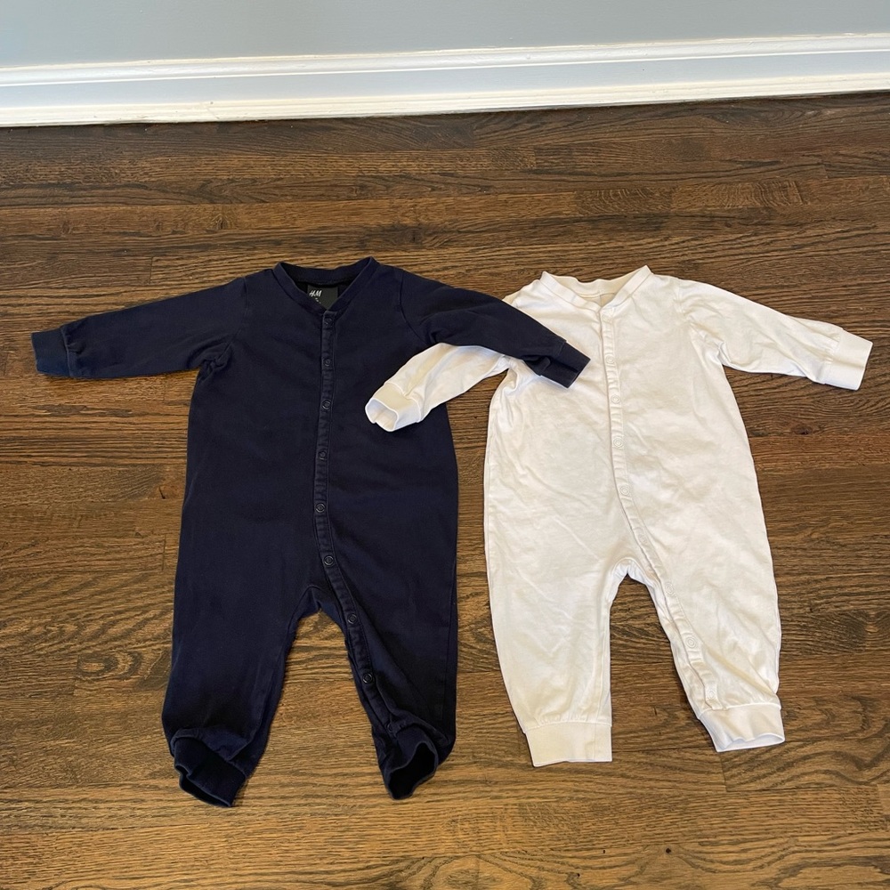 H&M Two Footless Onesies. Size: 9 months.